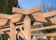 Hoekpaal Douglas hout 150x150mm fijnbezaagd (tbv ringbalk van 70mm dik)