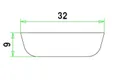 Opdekglaslat Z9 Meranti 9x32mm 2 afgeschuinde kanten Komo 80mu wit gegrond per 10 stuks 