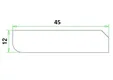Plint Grenen 12x45mm wit gegrond per 10 stuks