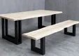 Tafelpoot model Dubbele U metaal 710x800mm (Profiel 40x100mm) zwart