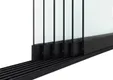 Glazen schuifwand 6-rail mat zwart RAL 9005M