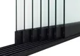 Glazen schuifwand 7-rail mat zwart RAL 9005M