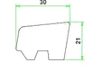 Ventilatieglaslat L3 Meranti 21x30mm (bovenzijde afgeschuind) Komo, 80 mu gegrond per 10 stuks