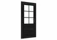 Vuren glasdeur zwart ruit 100x205cm links inclusief RVS deurbeslag