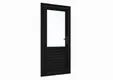 Vuren glasdeur zwart ruit 100x205cm links inclusief RVS deurbeslag