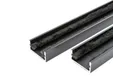 Wandprofiel 2700mm voor 2-rail glazen schuifwand mat zwart 