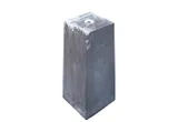 Betonpoer taps met draadeind en stelplaat 15x15cm/18x18cm 50cm grijs