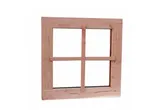 Vast raam Douglas hout buitenmaat 66,4x66,4cm dubbel glas zonder kozijn 