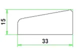 Glaslat A3 Meranti 15x33mm (bovenzijde afgeschuind) 80mu wit gegrond per 10 stuks