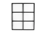 Metalen raam vast rechthoek dubbelglas 100x120x4,5cm zwart