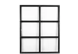 Metalen raam vast rechthoek dubbelglas 98x82x4,5cm zwart