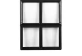 Metalen raam openklapbaar rechthoek dubbelglas 50x60x5cm zwart