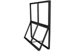 Metalen raam openklapbaar rechthoek dubbelglas 75x95x4,5cm zwart