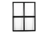 Metalen raam openklapbaar rechthoek dubbelglas 75x95x4,5cm zwart