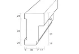 Stijl Meranti kozijnhout (model A) 66x110mm 2x gegrond 