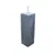 Betonpoer facetrand met draadeind en stelplaat 15x15cm/17x17cm 58cm antraciet