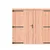 Dubbele deur Douglas hout - buitenmaat 250x209cm met Zwart deurbeslag