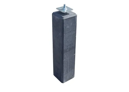 Betonpoer met draadeind en stelplaat 15x15cm 60cm antraciet