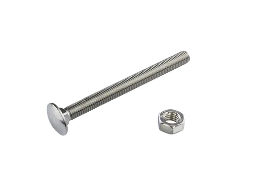Slotbout met moer RVS M8x140mm