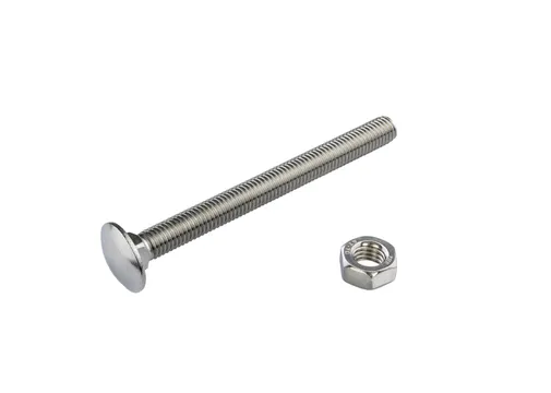 Slotbout met moer RVS M8x120mm