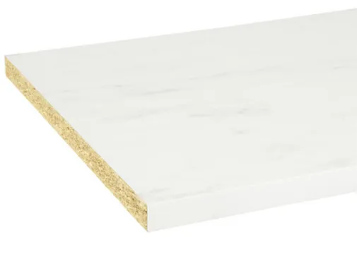 Werkblad Spaanplaat 38mm mat wit marmer