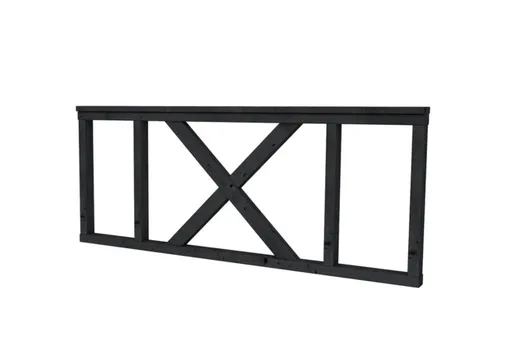 Douglas verandahek met kruis 178.5x73cm zwart