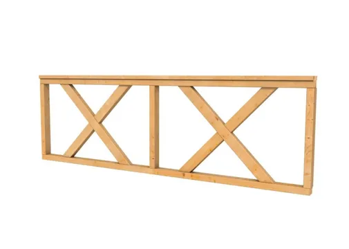 Douglas verandahek met kruis 228.5x73cm onbehandeld