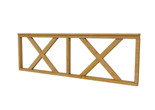 Douglas verandahek met kruis 228.5x73cm geïmpregneerd