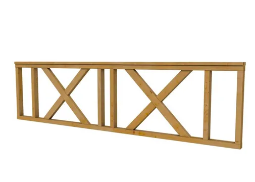 Douglas verandahek met kruis 278.5x73cm geïmpregneerd