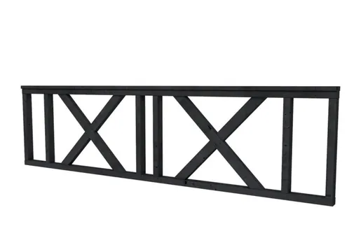 Douglas verandahek met kruis 278.5x73cm zwart