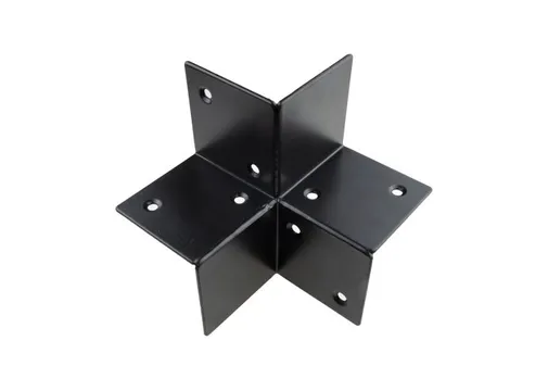 3-Hoek verbinding verzinkt 145x145mm voor palen 140-150mm zwart