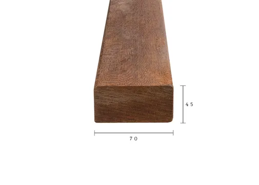 Regel Hardhout 45x70mm geschaafd