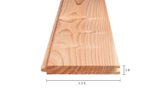 Dakbeschot Douglas hout 18x142mm (werkend 18x135mm) geschaafd 