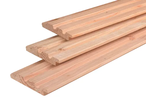 Triple Rhombus profiel Douglas hout 19x130mm (werkend 19x120mm) geschaafd
