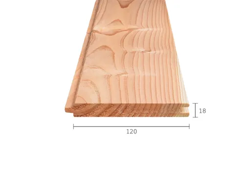 Dakbeschot Douglas hout 18x130mm (werkend 18x120mm) geschaafd 