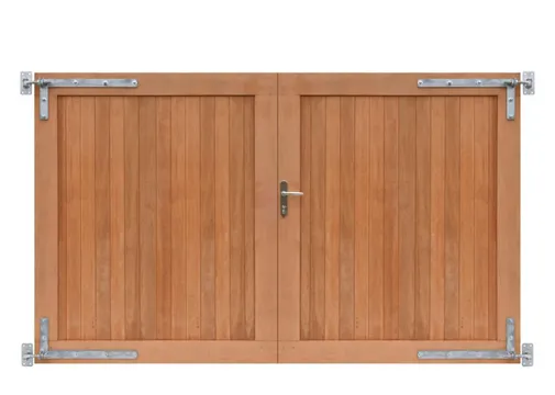 Hardhouten dubbele poortdeur 300x180cm inclusief beslag