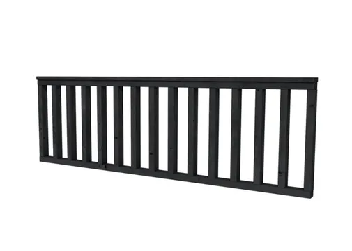 Verandahek met rechte stijlen 228.5x73cm zwart