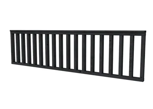 Douglas verandahek met rechte stijlen 278.5x73cm zwart