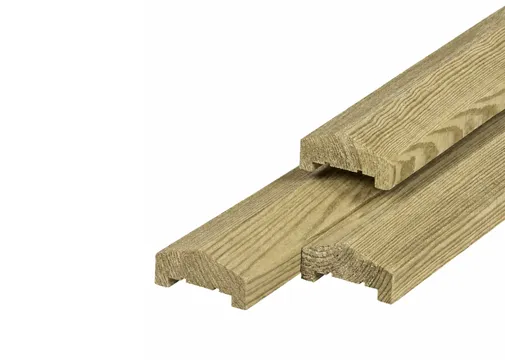 Afdeklat Grenen hout 45x88mm geschaafd groen geïmpregneerd