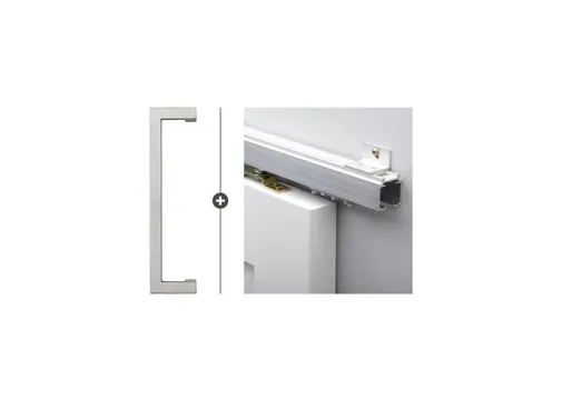 Schuifdeur systeem Alfa aluminium 200cm met deurgreep Biloxi RVS