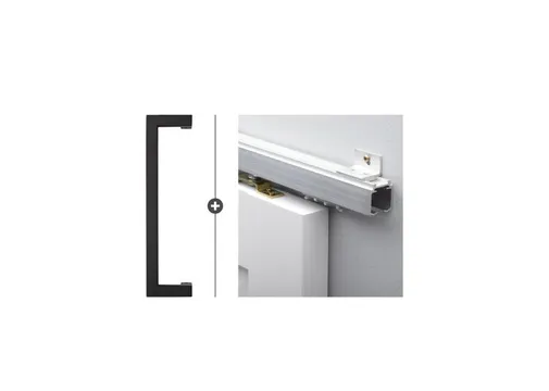 Schuifdeur systeem Alfa aluminium 200cm met deurgreep Biloxi mat zwart