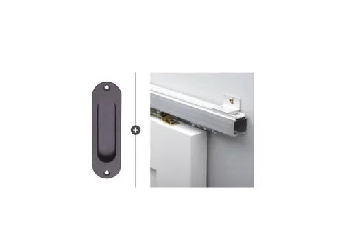 Schuifdeur systeem Alfa aluminium 200cm met deurkom Brent mat zwart