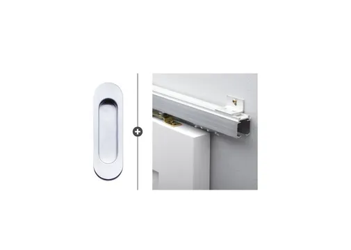 Schuifdeur systeem Alfa aluminium 200cm met deurkom Recta mat chroom