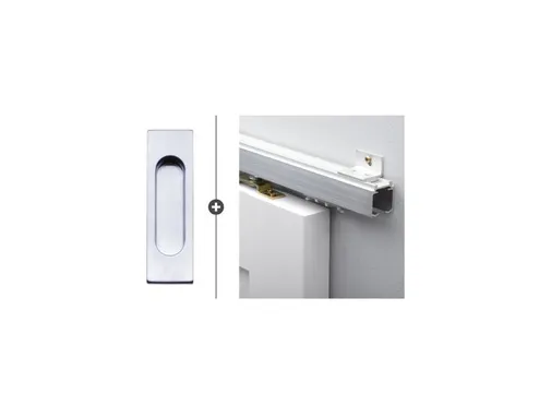Schuifdeur systeem Alfa aluminium 200cm met deurkom Recta mat zwart
