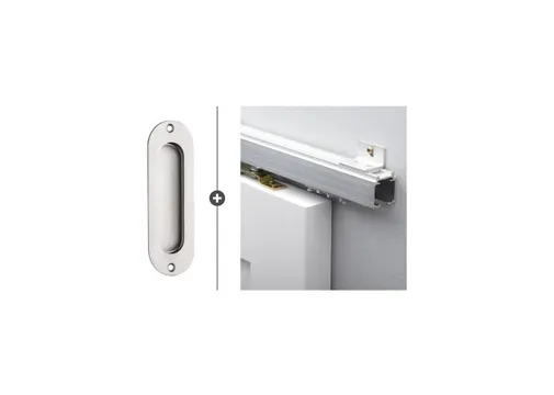 Schuifdeur systeem Alfa aluminium 200cm met deurkom Terra RVS