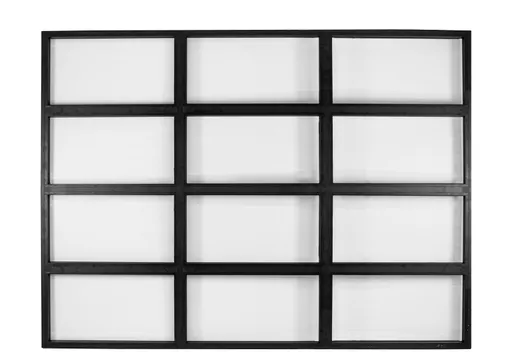 Aluminium kozijn steel look 328,5x224x4,5cm RAL 9005 veiligheidsglas