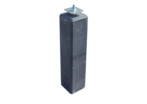 Betonpoer met draadeind en stelplaat 15x15cm 60cm | Antraciet