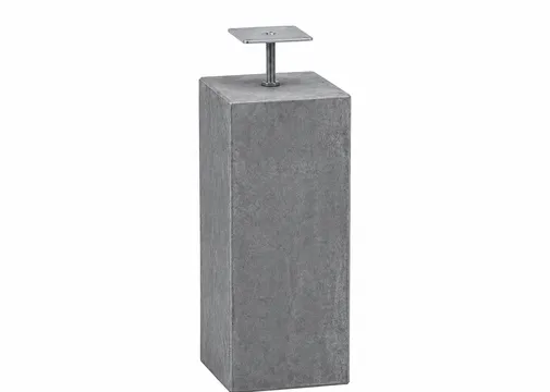 Betonpoer met draadeind en stelplaat 20x20cm (boven maat) 50cm antraciet