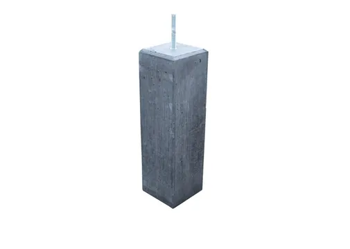 Betonpoer facetrand met draadeind en stelplaat 12x12cm/15x15cm 58cm antraciet