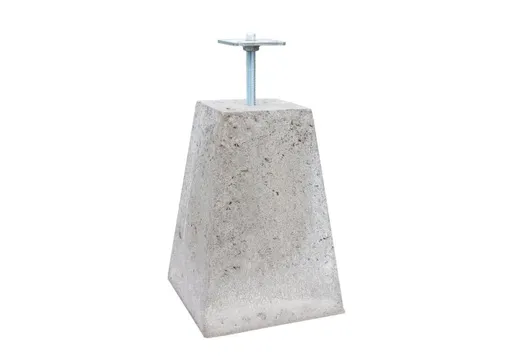 Betonpoer met draadeind en stelplaat 15x15cm/25x25cm 35cm
